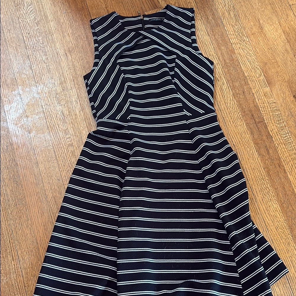 Ivanka Trump Black and White A-Line Mini Dress